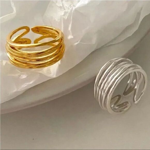 Beautiful Gold or 925 Sterling Silver Wrap Adjustable Ring - Picture 2 of 7